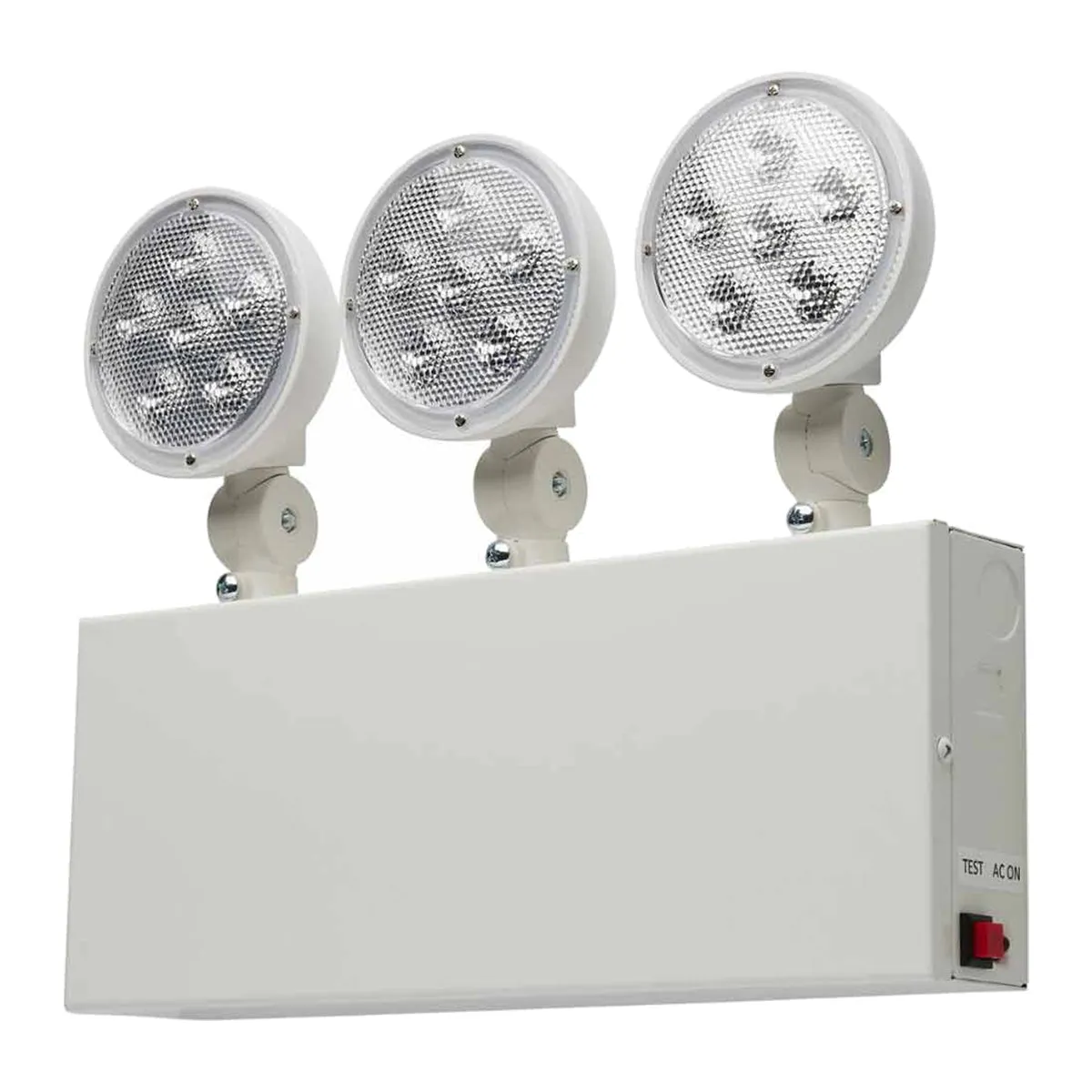 120/277 Volts Tri Head LED Emergency Light Universal Mounting, White