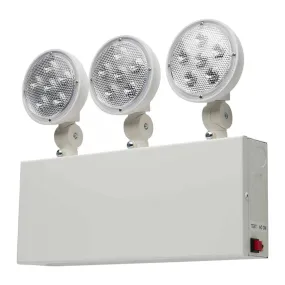 120/277 Volts Tri Head LED Emergency Light Universal Mounting, White