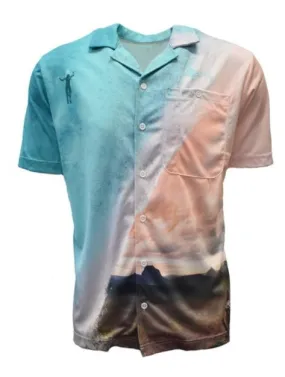 Adult Short Sleeve Button Up Sun Safe Hawaiian Shirt - Sunny Coast