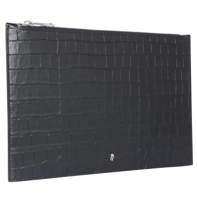 Alexander McQueen Embossed Zip-Up Clutch Bag