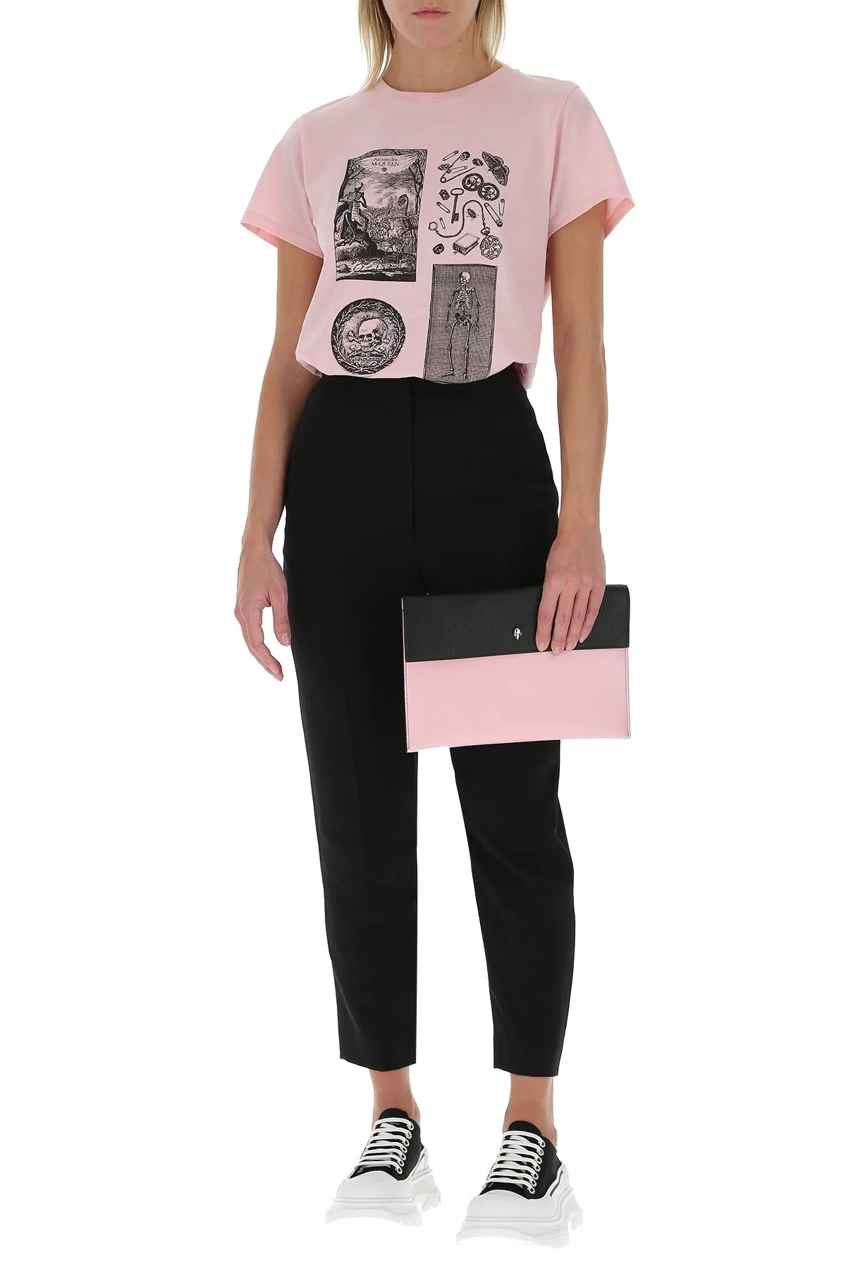 Alexander McQueen Skull Two-Tone Clutch Bag