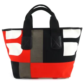 Bally Boothbay B Logo Leather Canvas Handbag