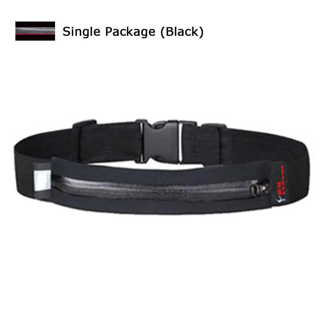 Black Waist Belt for Outdoor Jogging Running Walking Hiking