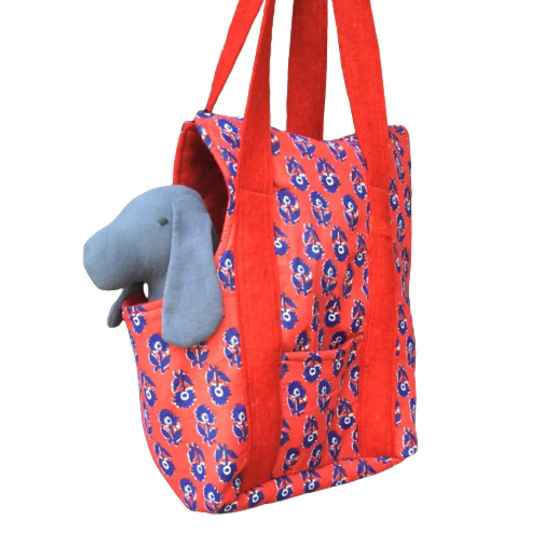 Blue & Pink Dog Carry Bag | 100% Organic