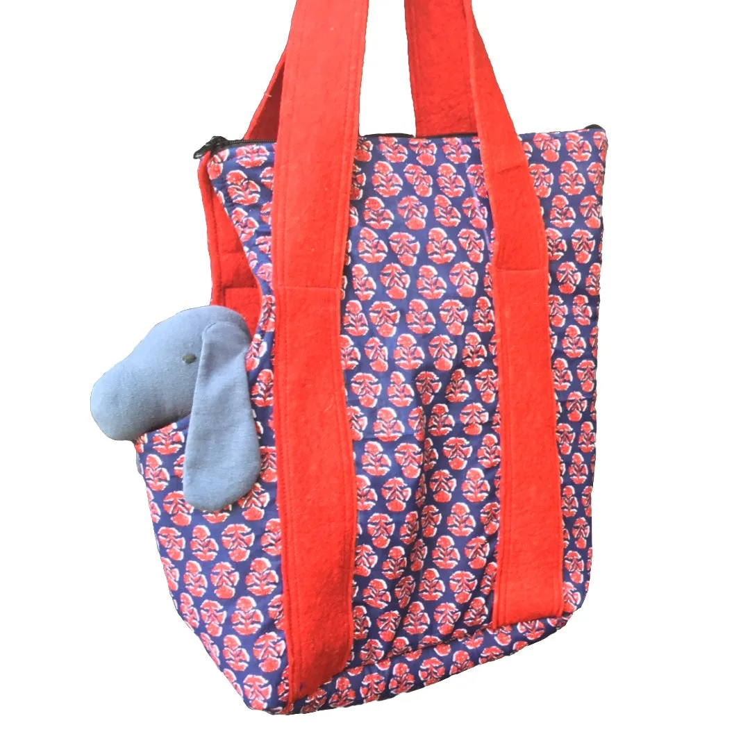 Blue & Pink Dog Carry Bag | 100% Organic
