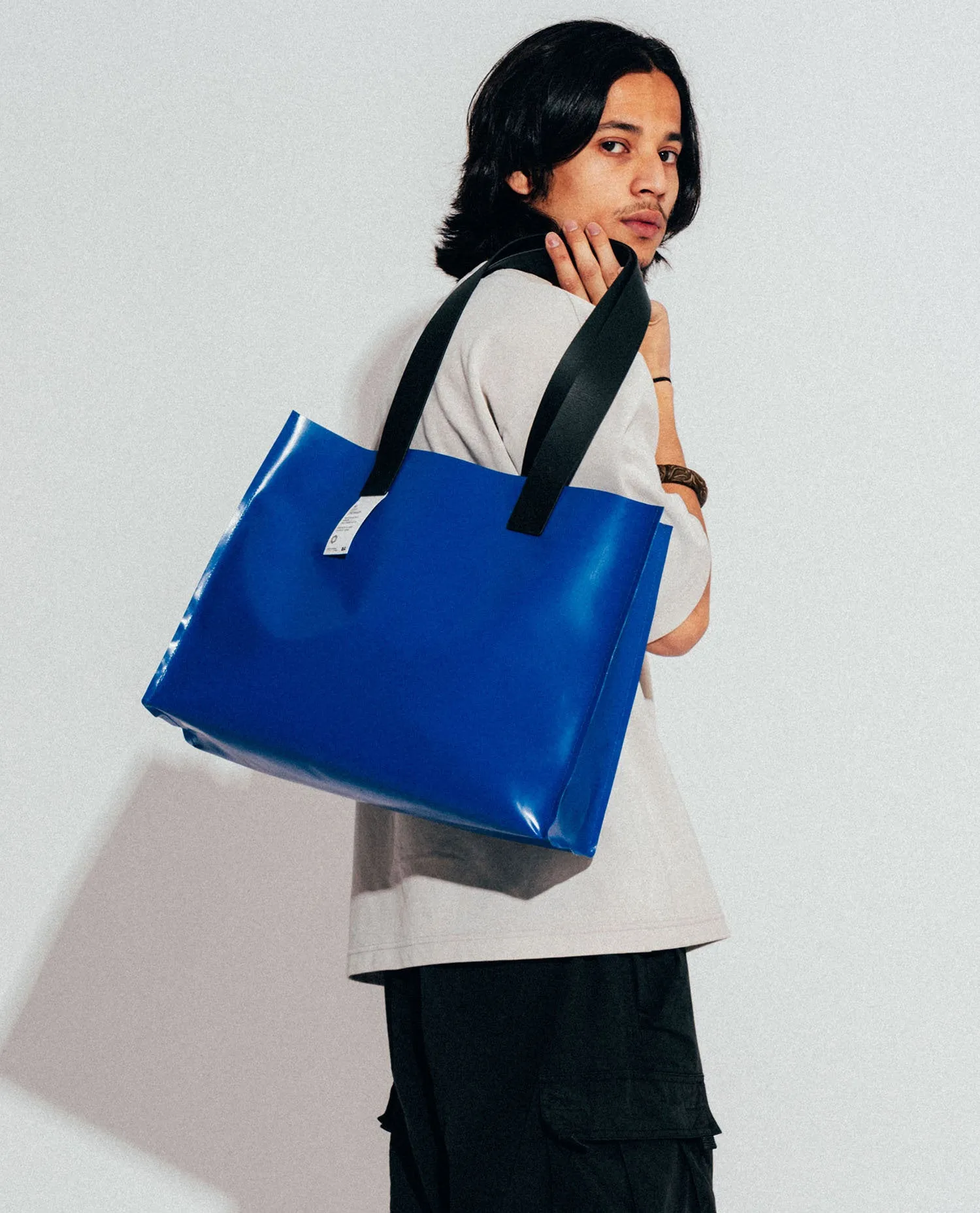 Blue Sidewalk Tote Bag Large