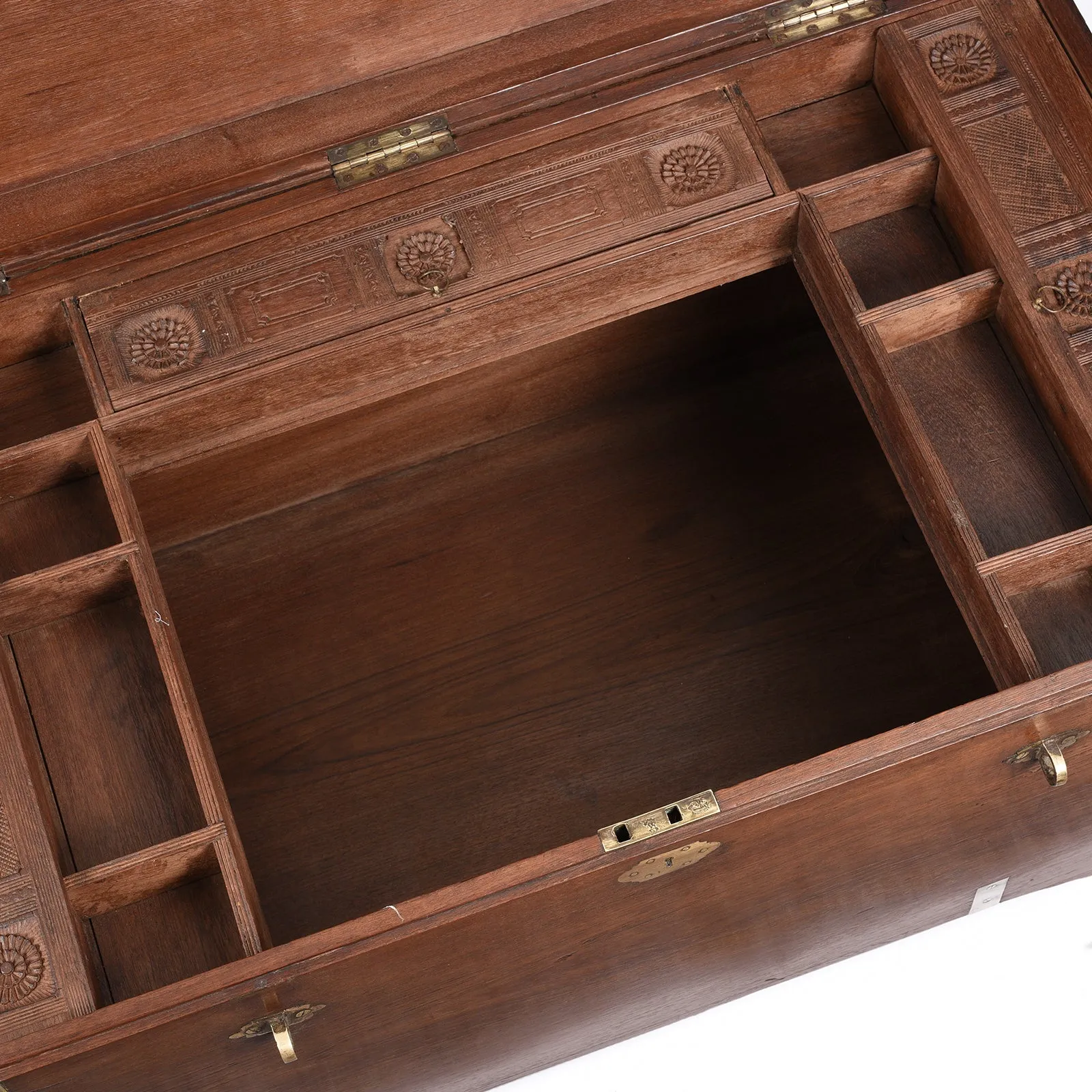 Brass Bound Teak Indian Military Chest -19thC