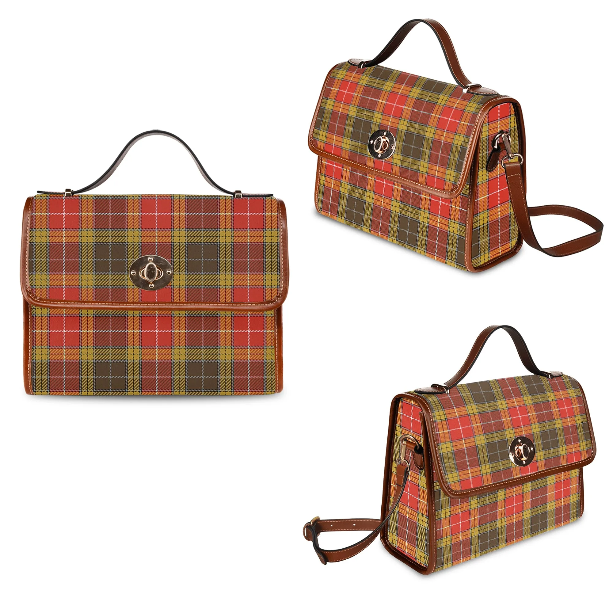 Buchanan Old Set Weathered Tartan Waterproof Canvas Bag
