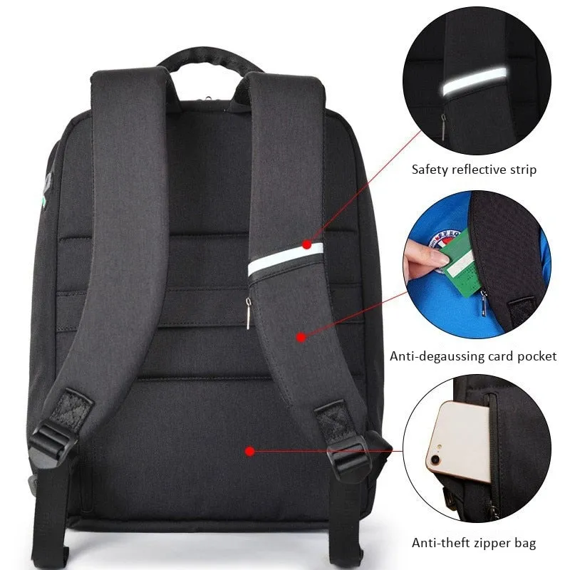 Caden Men's Square 15" Laptop Backpack with USB Charging Port