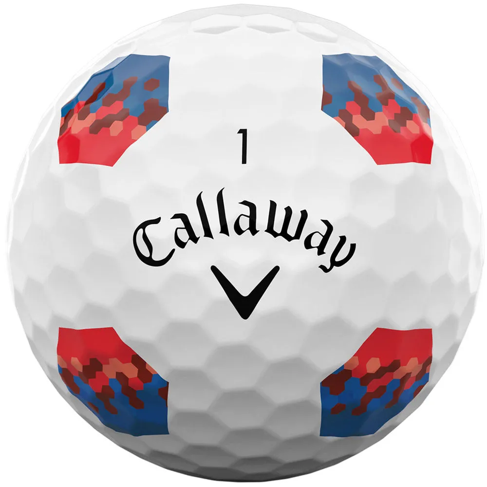 Callaway Chrome Soft Tru Track Golf Balls - Red/Blue - 12 Pack