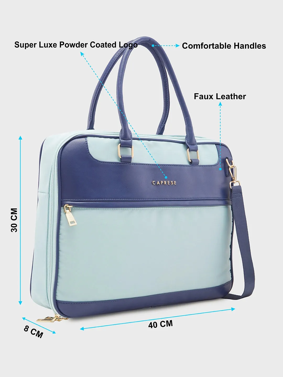 Caprese Jasper Laptop Bag Large Sea Blue