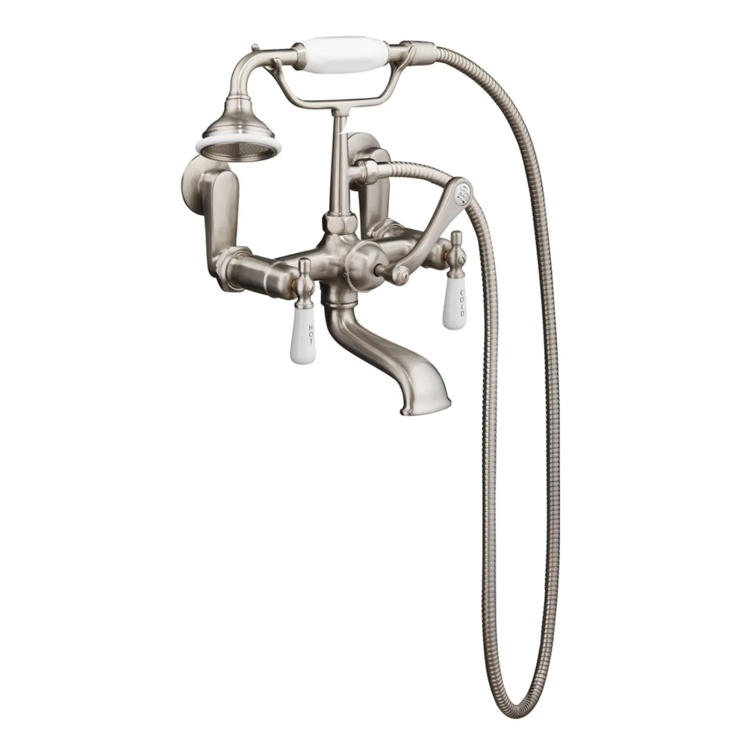 Columbus 61″ Cast Iron Double Roll Top Tub Kit – Brushed Nickel Accessories