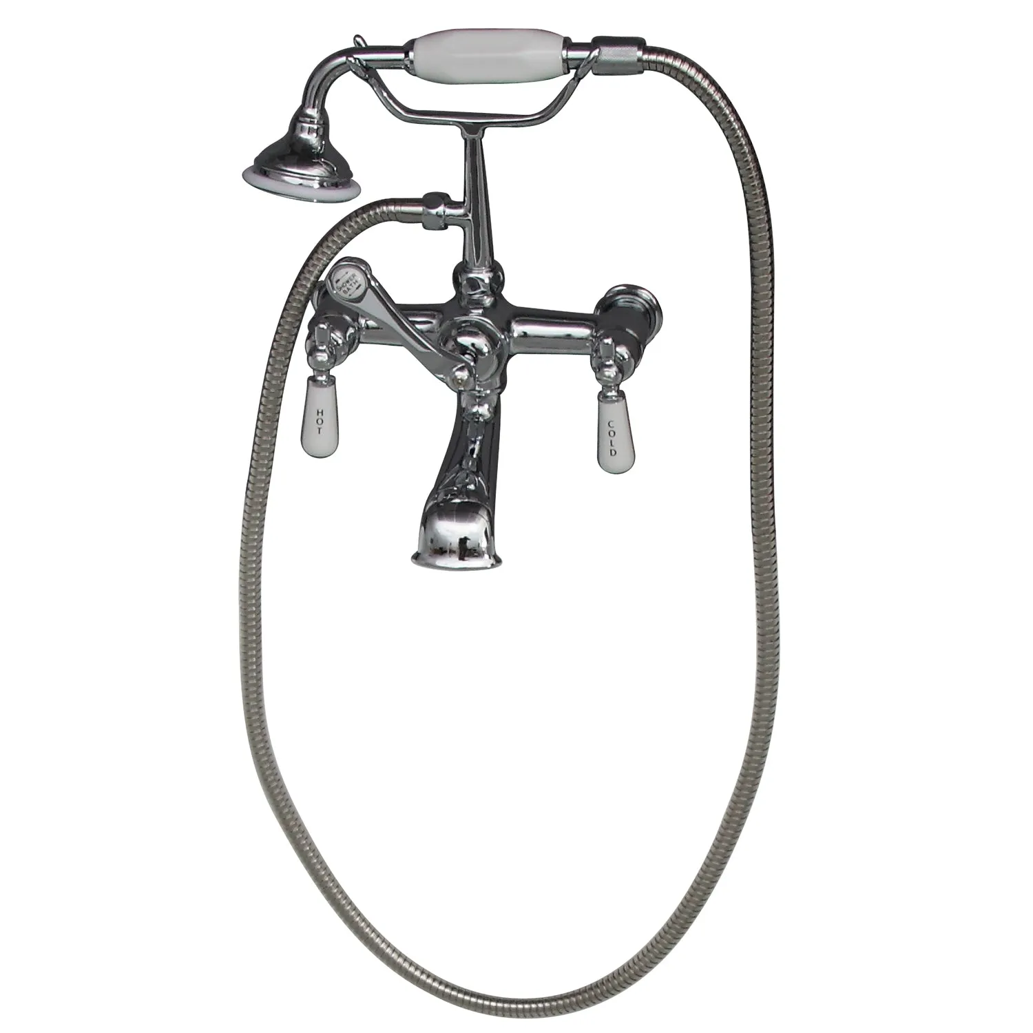 Columbus 61″ Cast Iron Double Roll Top Tub Kit – Polished Chrome Accessories