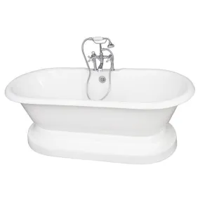 Columbus 61″ Cast Iron Double Roll Top Tub Kit – Polished Chrome Accessories