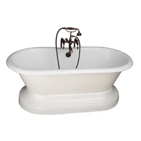 Columbus 61" Cast Iron Double Roll Top Tub Kit-Oil Rubbed Bronze Accessories