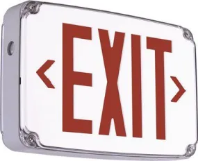 Compass Led Exit Sign With Nicad Battery Impact Resistant Red Letters White Wet Location Listed Single Face