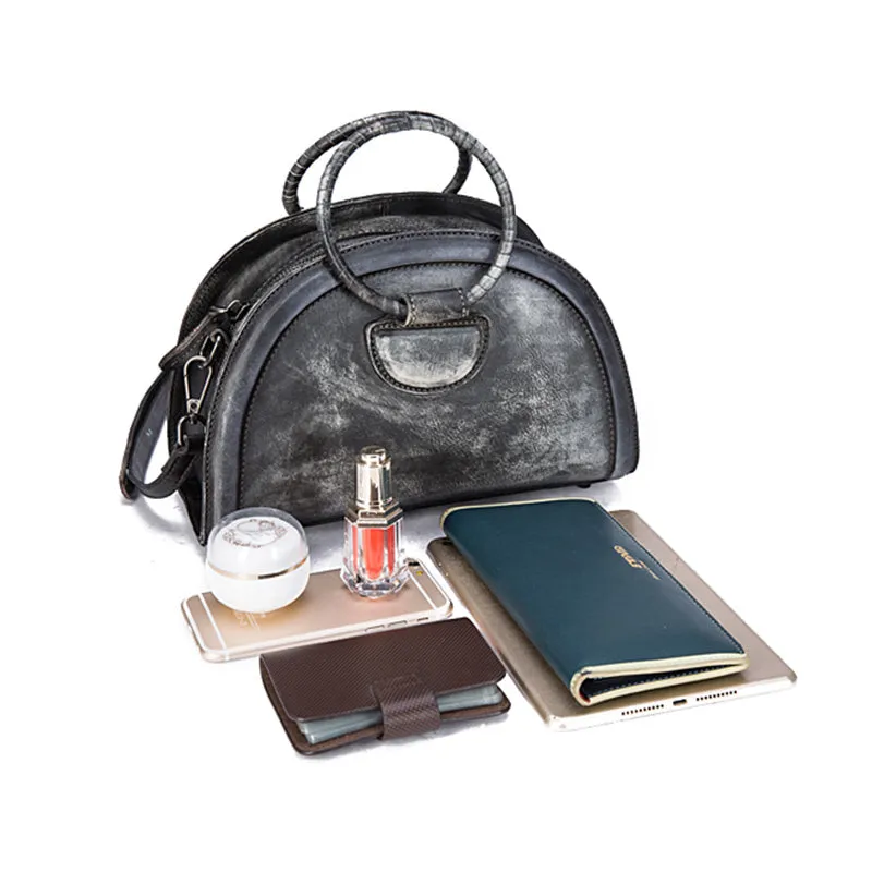 Cool Womens Half-Round Bag Leather Crossbody Bags Handbags for Women