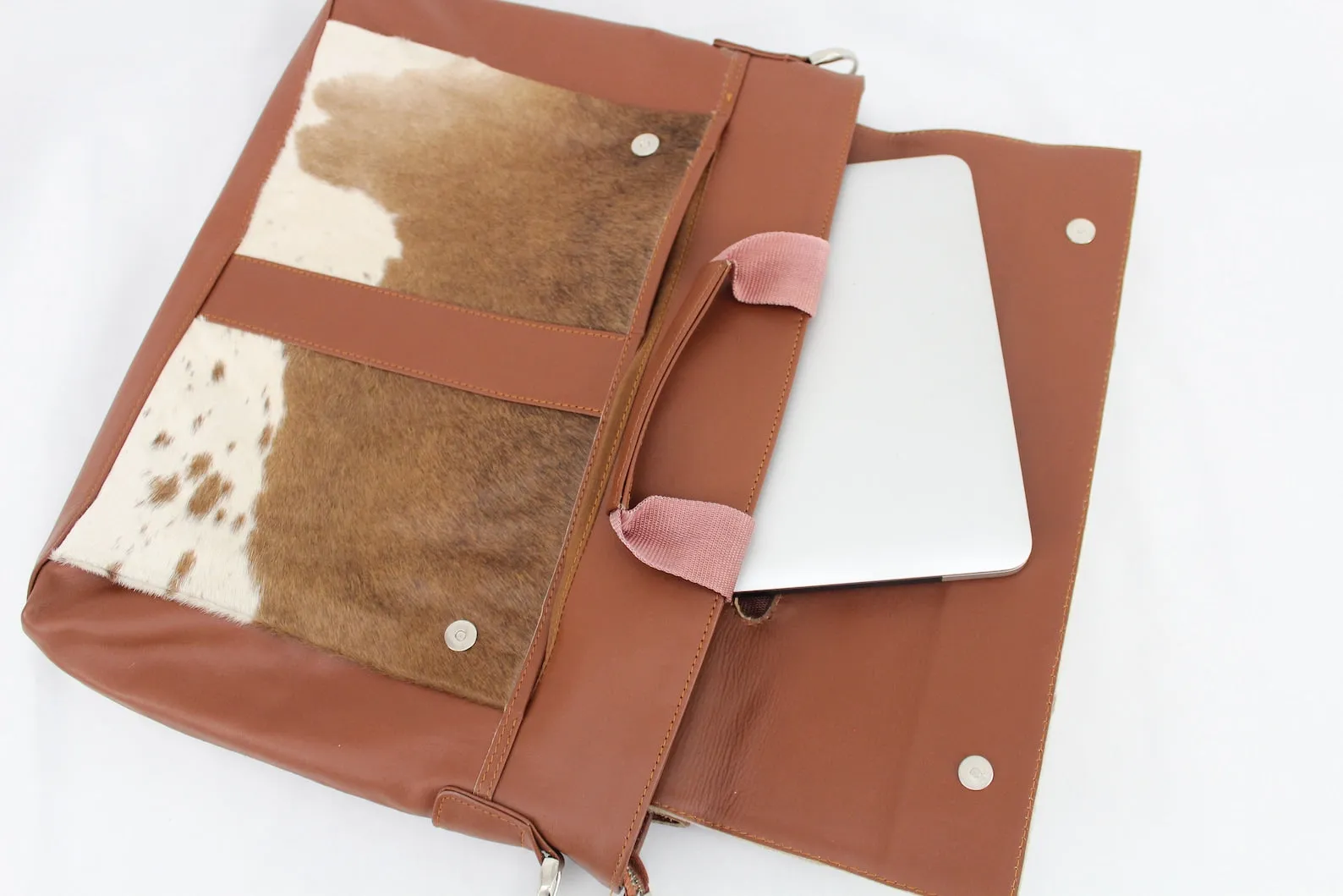 Cowhide Hair On Laptop Messenger Bag