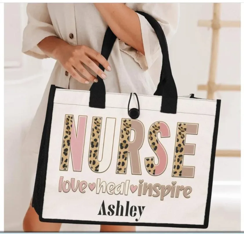 Custom Nurse Canvas tote bag Inspirational Quote Premium Tote Bag