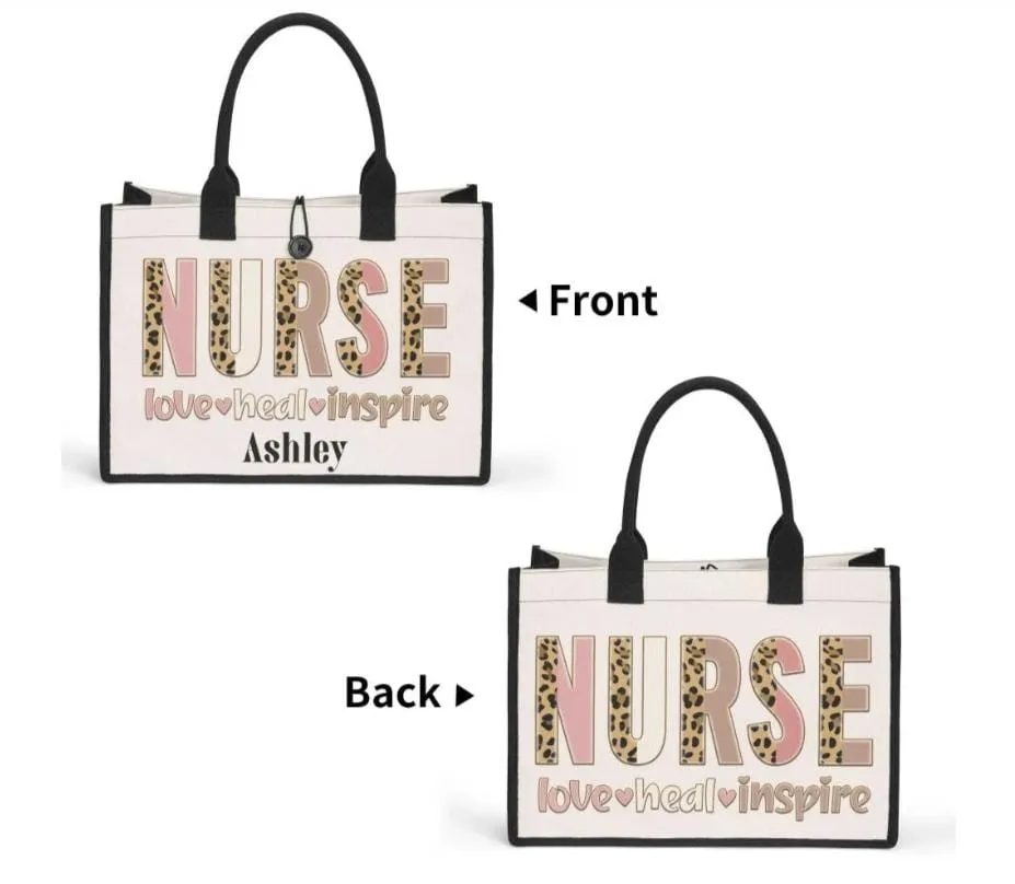 Custom Nurse Canvas tote bag Inspirational Quote Premium Tote Bag