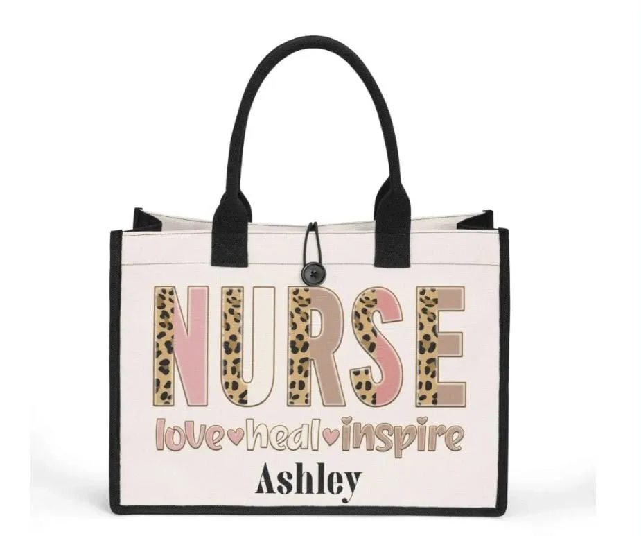 Custom Nurse Canvas tote bag Inspirational Quote Premium Tote Bag