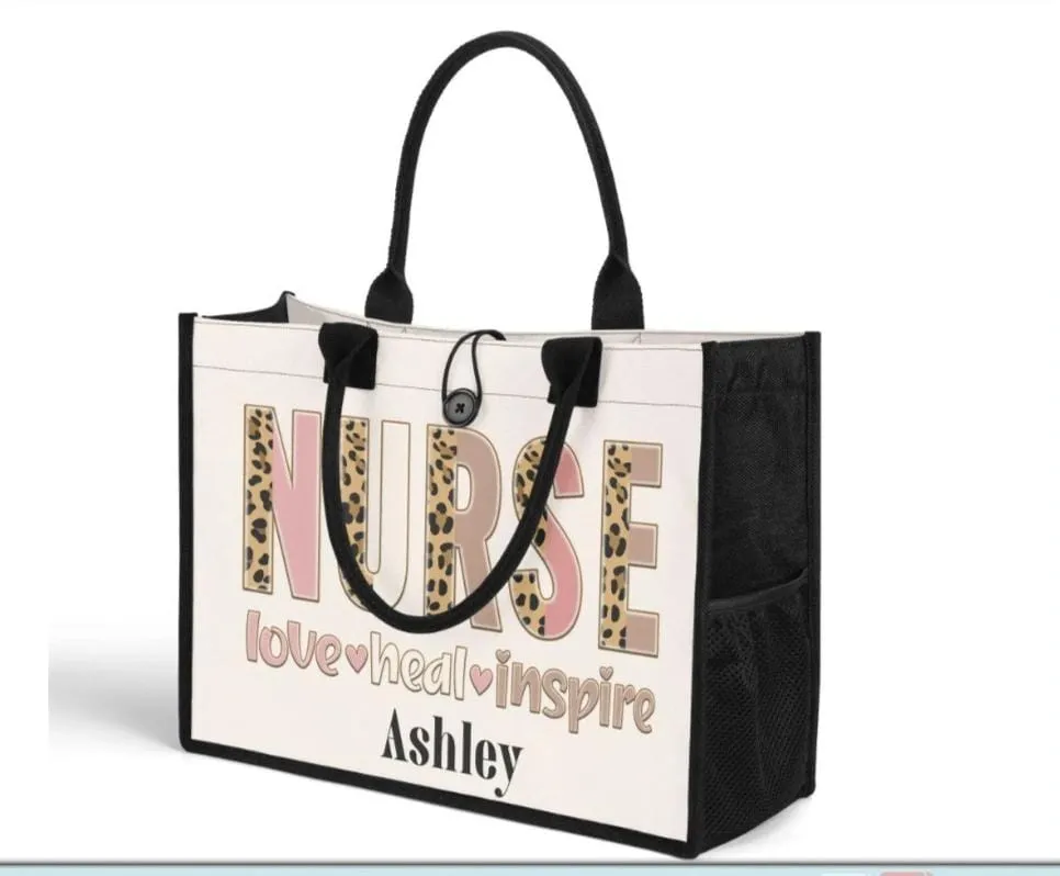 Custom Nurse Canvas tote bag Inspirational Quote Premium Tote Bag