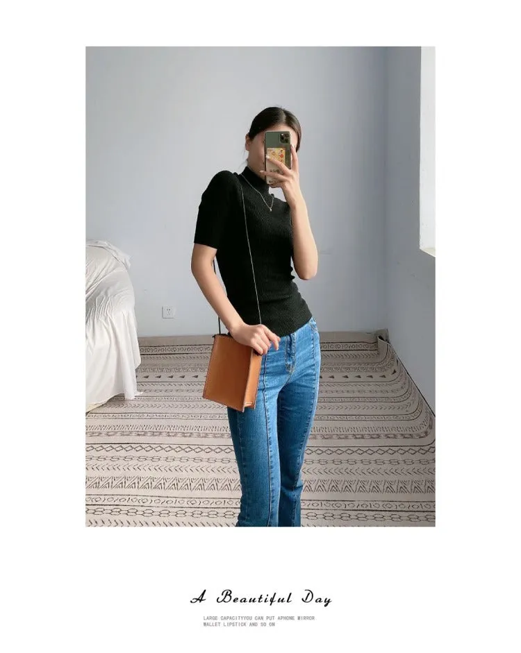 Cute Brown Leather Phone Purse Women Side Bag Box Phone Crossbody Purse For Women