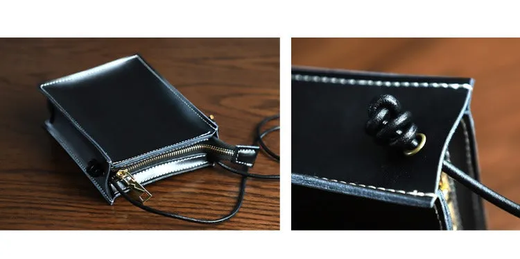 Cute Brown Leather Phone Purse Women Side Bag Box Phone Crossbody Purse For Women