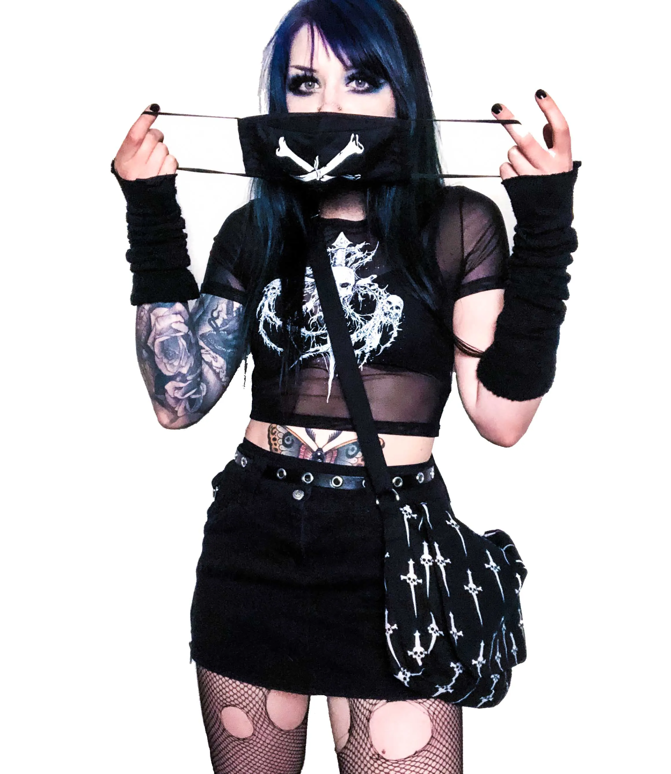 Dagger Print Cross Body Bag