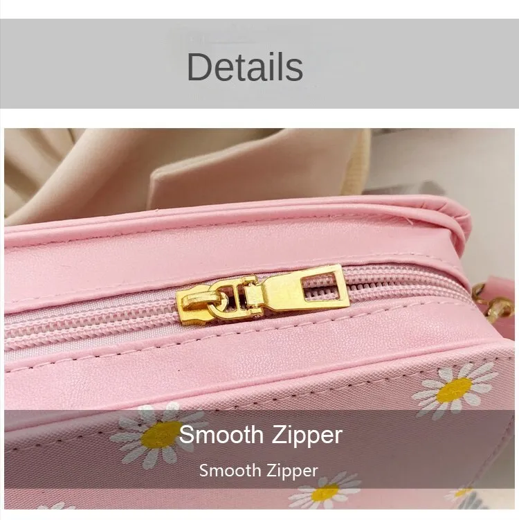 Darianrojas Fashion Women's Bag Daisy Pattern Shoulder Bag Handbag Printed Small Square Bag Tote Classic Elegant Crossbody Shoulder Bag