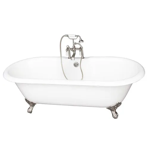 Duet 67″ Cast Iron Double Roll Top Tub Kit – Brushed Nickel Accessories