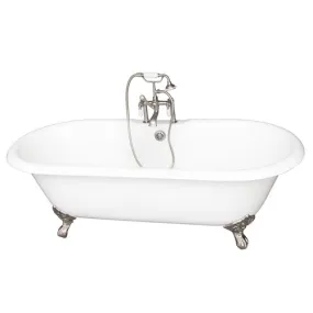 Duet 67″ Cast Iron Double Roll Top Tub Kit – Brushed Nickel Accessories