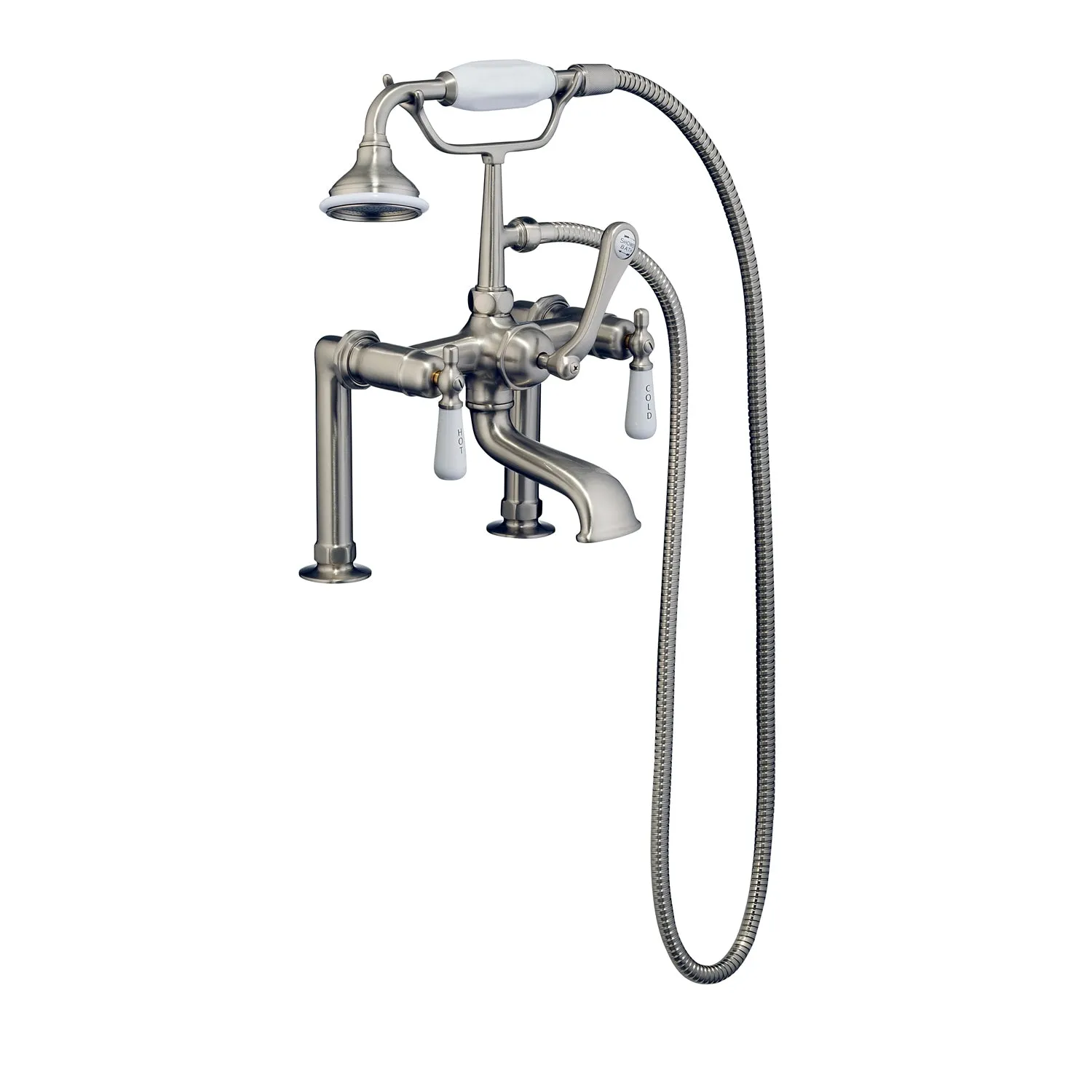 Duet 67″ Cast Iron Double Roll Top Tub Kit – Brushed Nickel Accessories