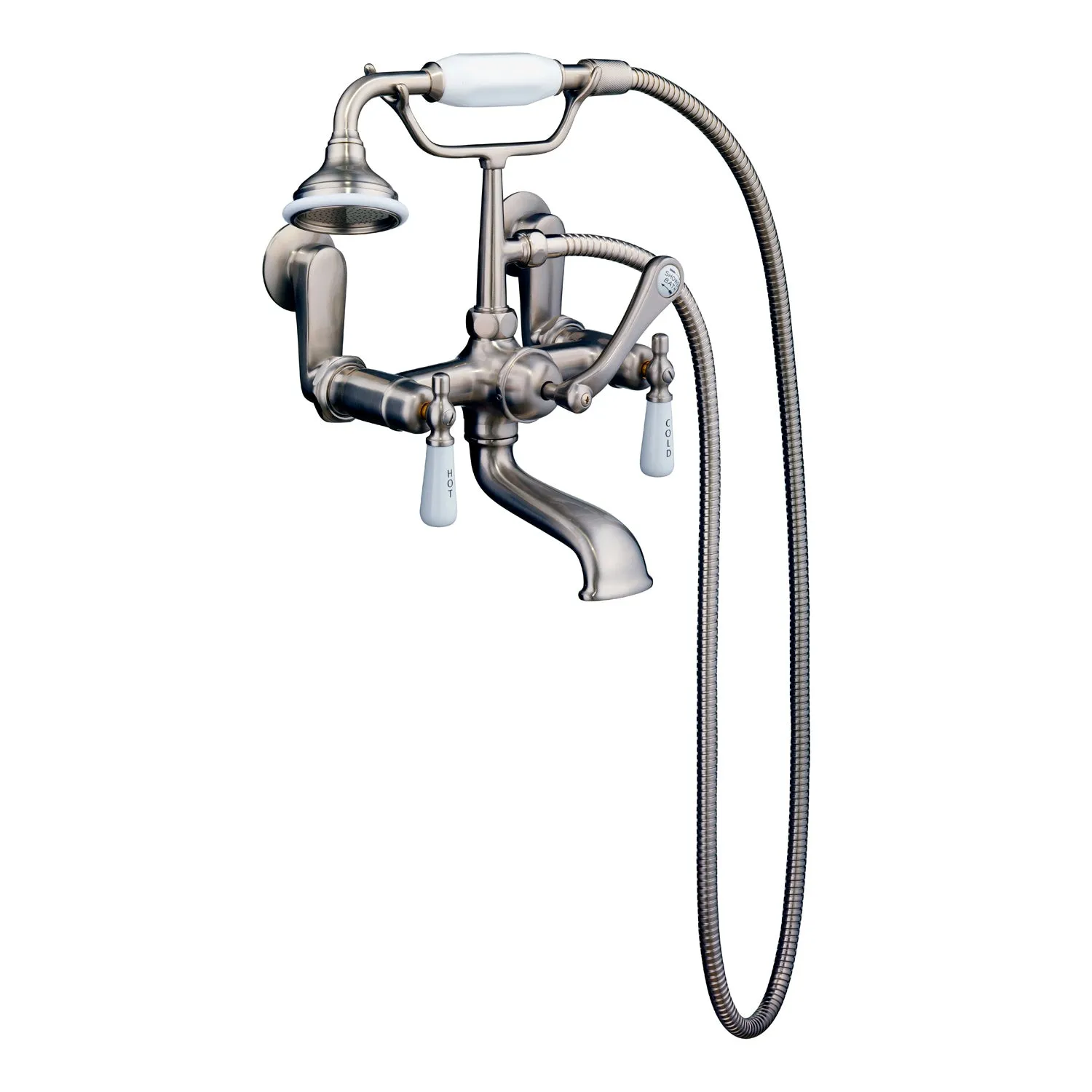 Duet 67″ Cast Iron Double Roll Top Tub Kit – Brushed Nickel Accessories