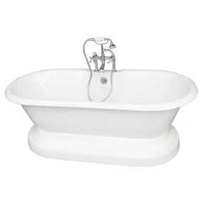 Duet 67″ Cast Iron Double Roll Top Tub Kit – Polished Chrome Accessories