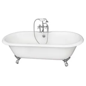 Duet 67″ Cast Iron Double Roll Top Tub Kit – Polished Chrome Accessories