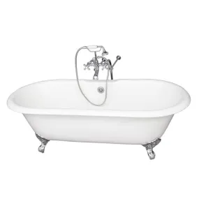 Duet 67″ Cast Iron Double Roll Top Tub Kit – Polished Chrome Accessories