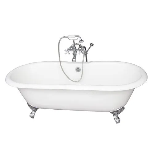 Duet 67″ Cast Iron Double Roll Top Tub Kit – Polished Chrome Accessories