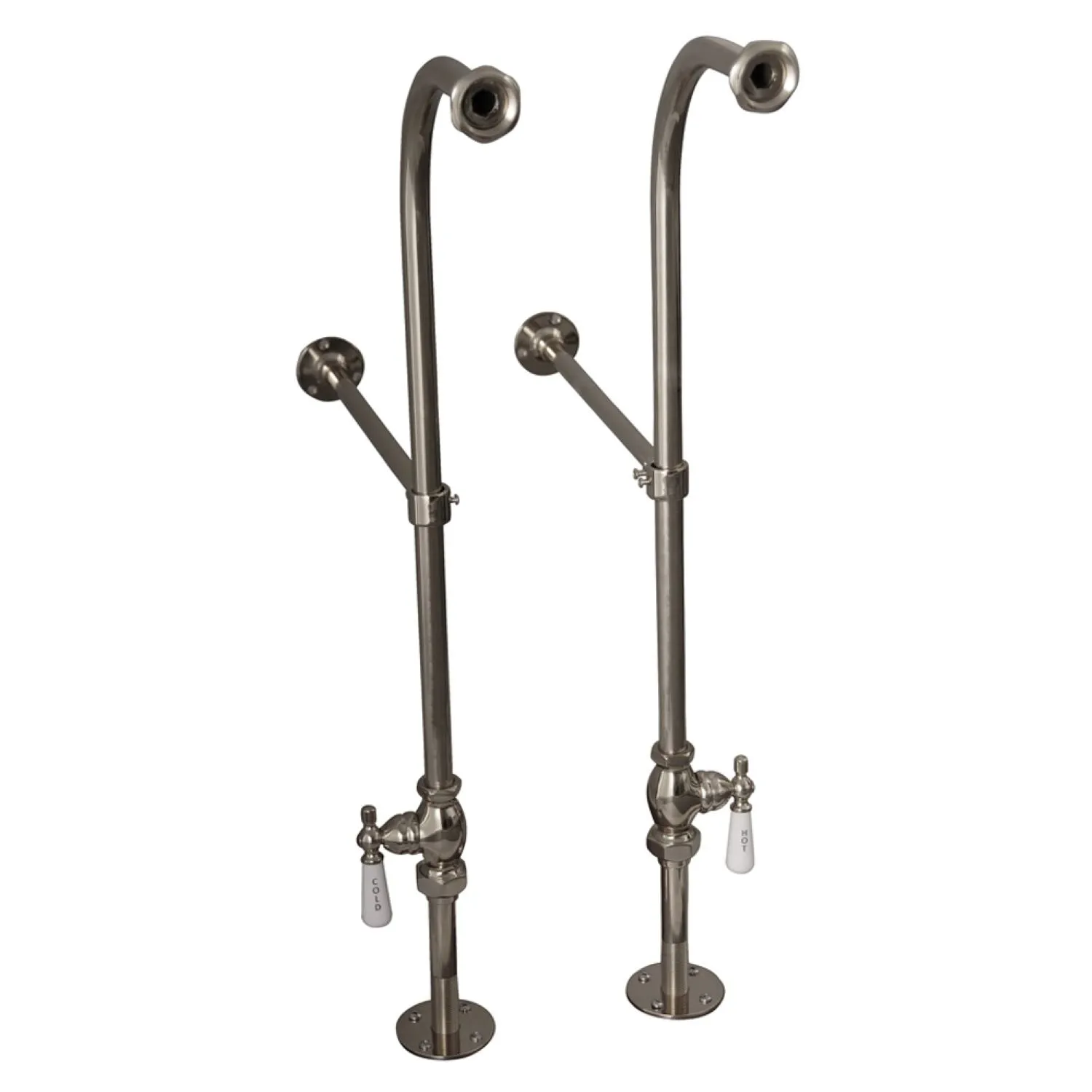 Duet 67" Cast Iron Double Roll Top Tub Kit-Brushed Nickel Accessories