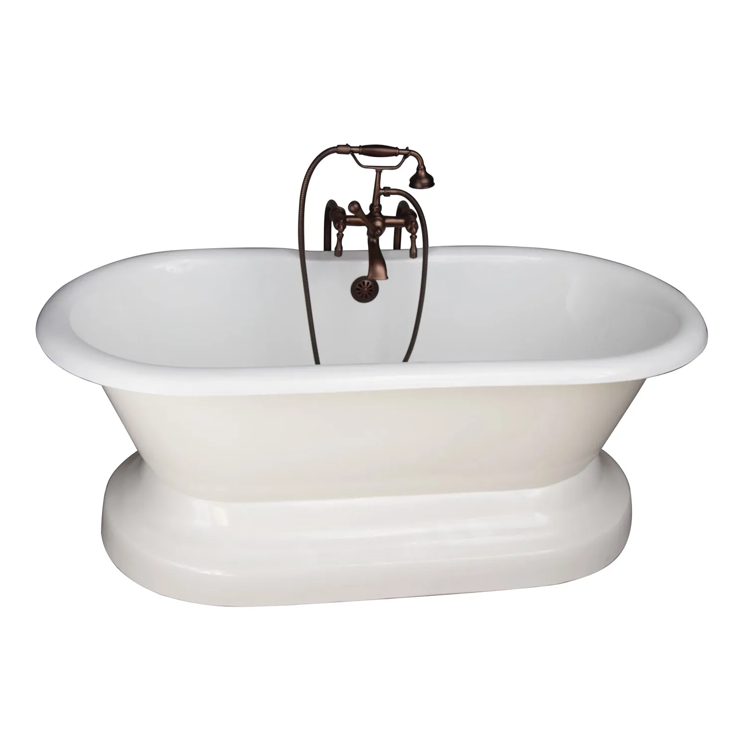 Duet 67" Cast Iron Double Roll Top Tub Kit-Oil Rubbed Bronze Accessories