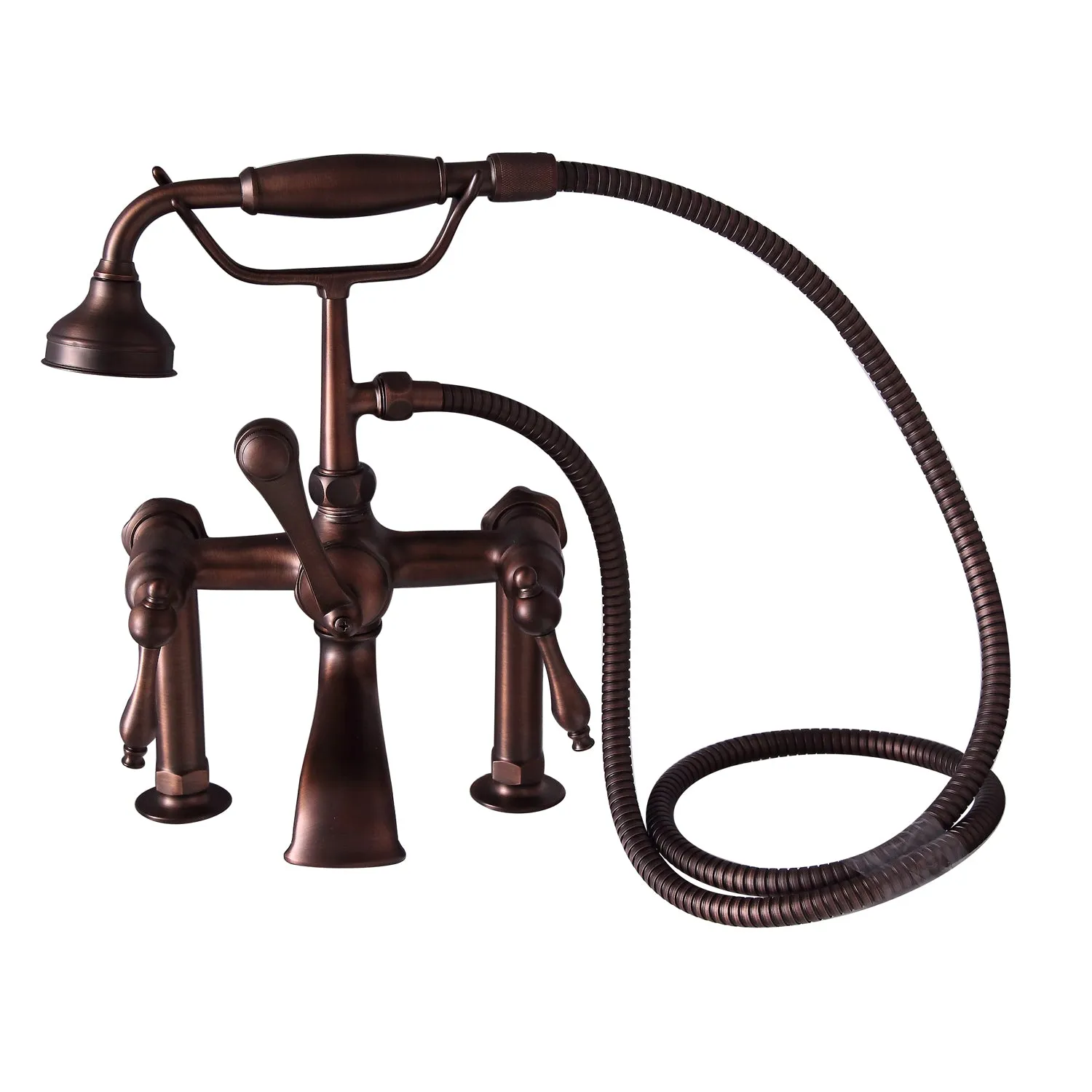 Duet 67" Cast Iron Double Roll Top Tub Kit-Oil Rubbed Bronze Accessories