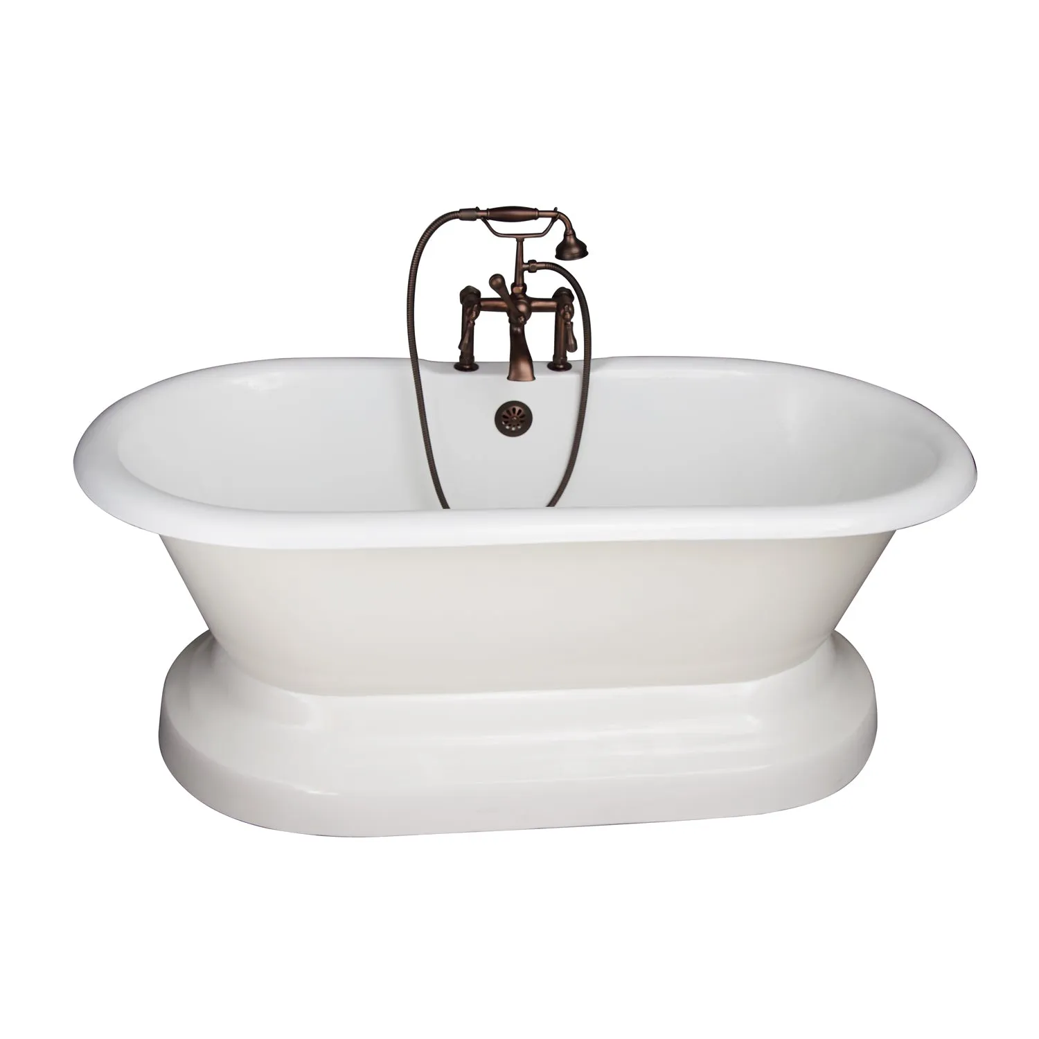 Duet 67" Cast Iron Double Roll Top Tub Kit-Oil Rubbed Bronze Accessories