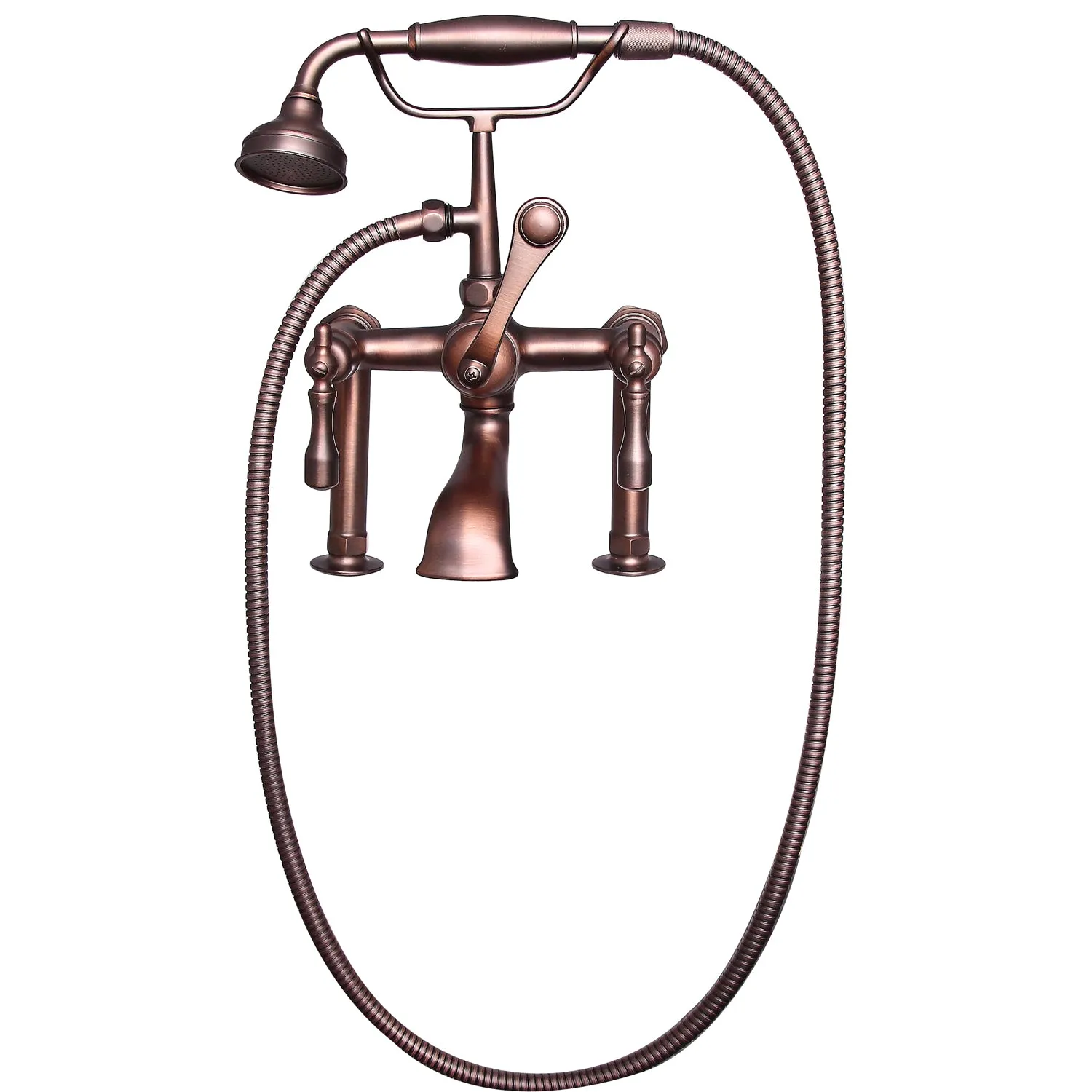 Duet 67" Cast Iron Double Roll Top Tub Kit-Oil Rubbed Bronze Accessories
