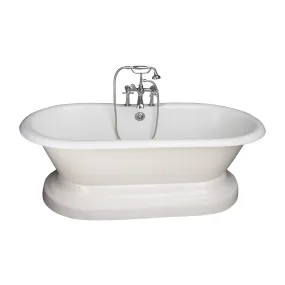 Duet 67" Cast Iron Double Roll Top Tub Kit-Polished Chrome Accessories