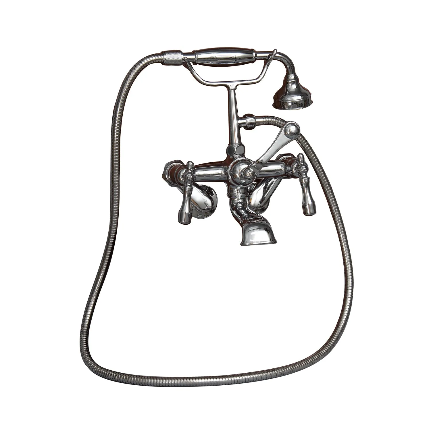 Duet 67" Cast Iron Double Roll Top Tub Kit-Polished Chrome Accessories