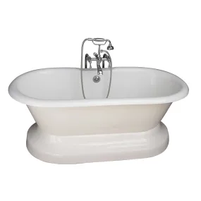 Duet 67" Cast Iron Double Roll Top Tub Kit-Polished Chrome Accessories