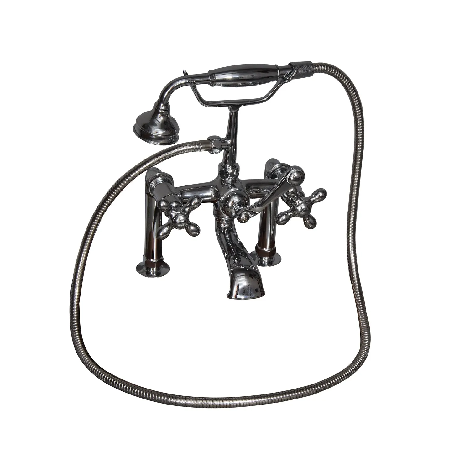 Duet 67" Cast Iron Double Roll Top Tub Kit-Polished Chrome Accessories