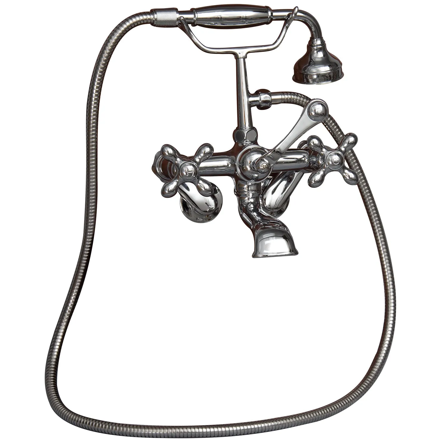 Duet 67" Cast Iron Double Roll Top Tub Kit-Polished Chrome Accessories