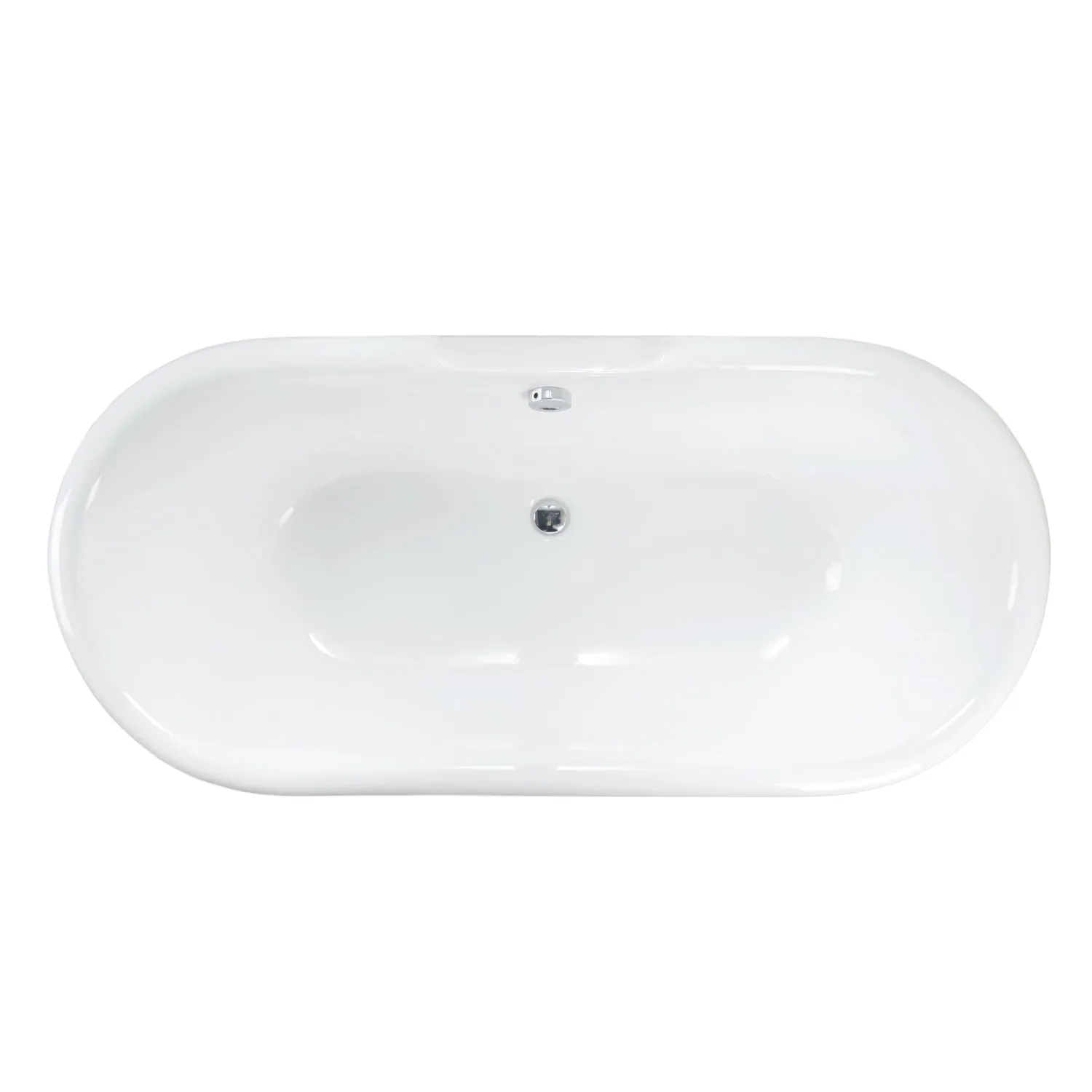 Duet 67" Cast Iron Double Roll Top Tub Kit-Polished Chrome Accessories