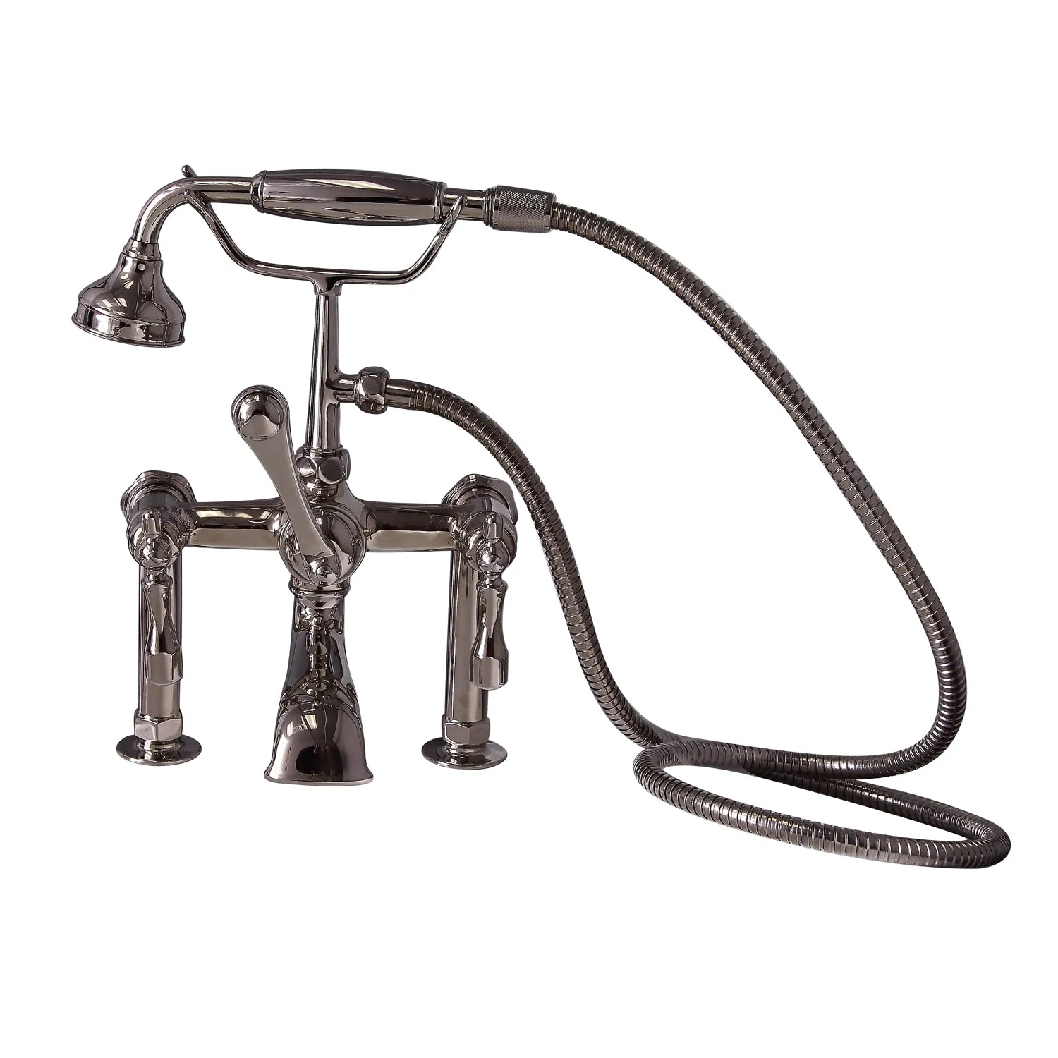 Duet 67" Cast Iron Double Roll Top Tub Kit-Polished Nickel Accessories